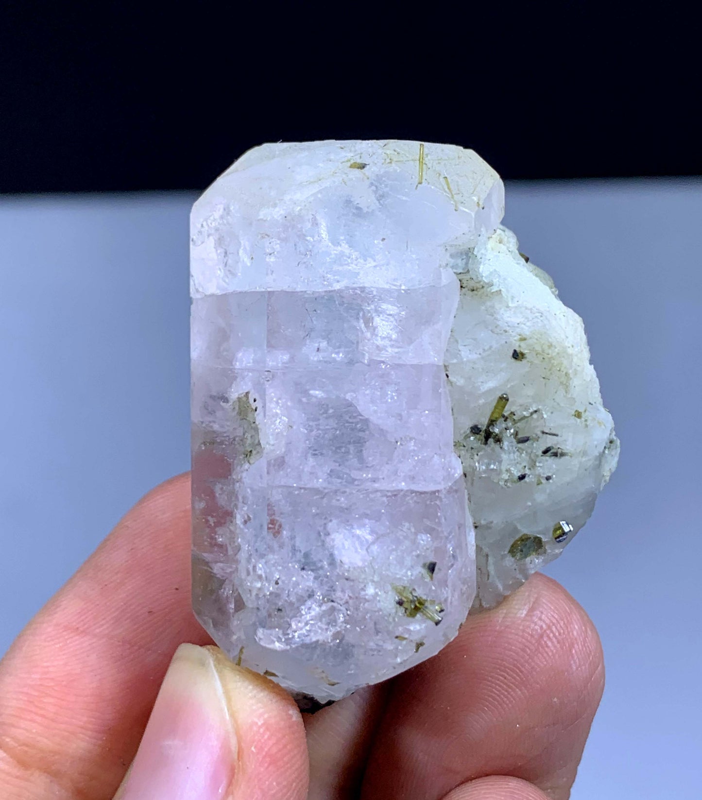 Pink Aquaamorganite With Green Tourmalines And Albite From Afghanistan 33 Gram