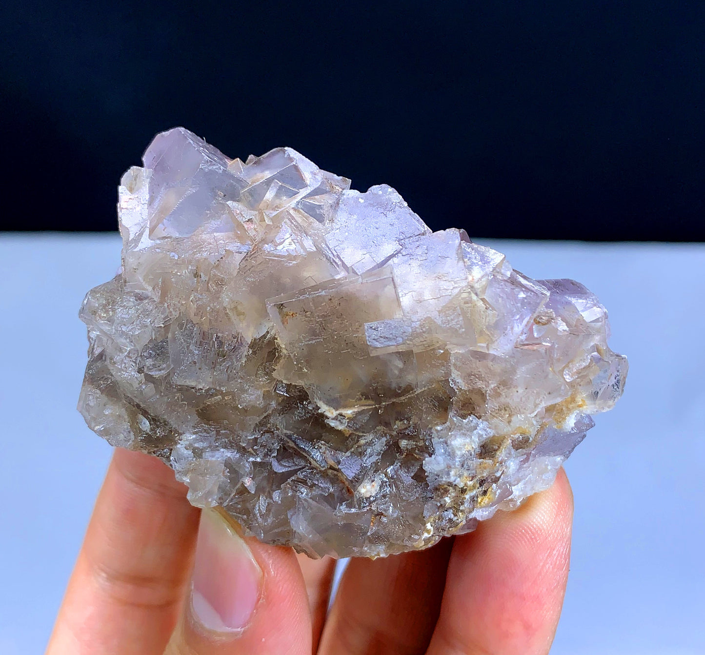 Cubic Purple Phantom Fluorite, Fluorite Specimen - 96 grams