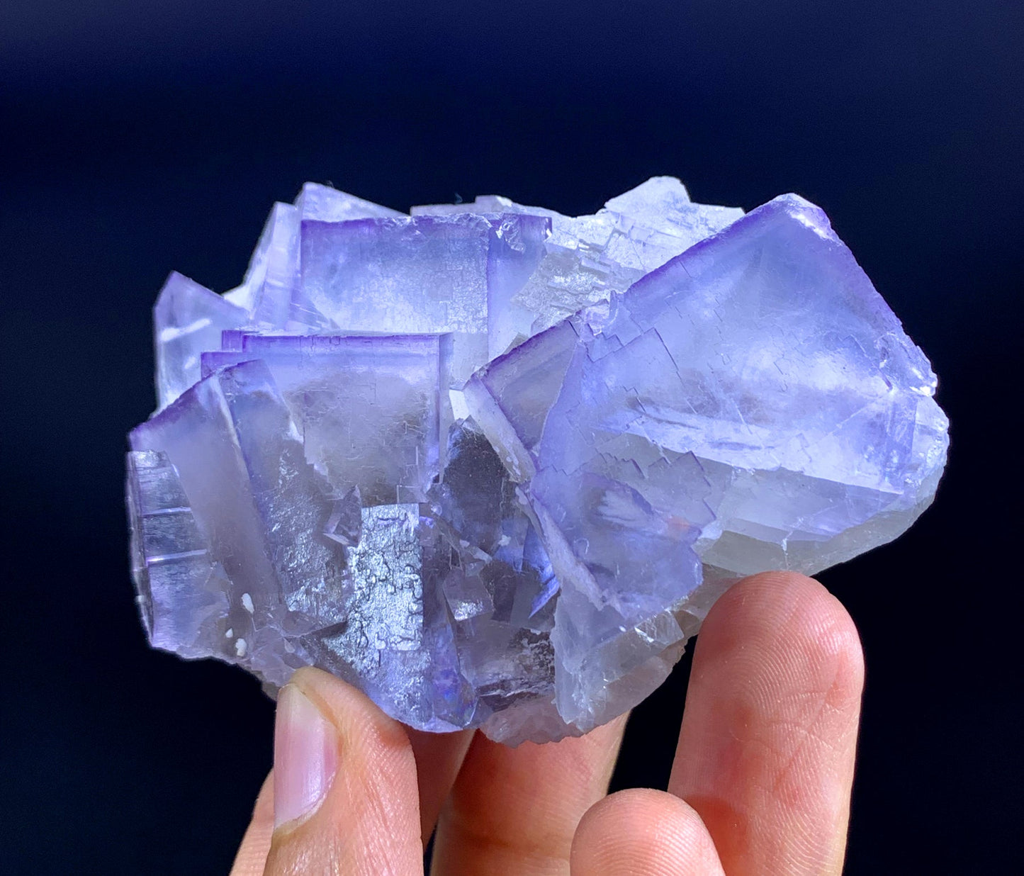 Cubic Purple Phantom Fluorite Specimen From Pakistan - 230 Gram