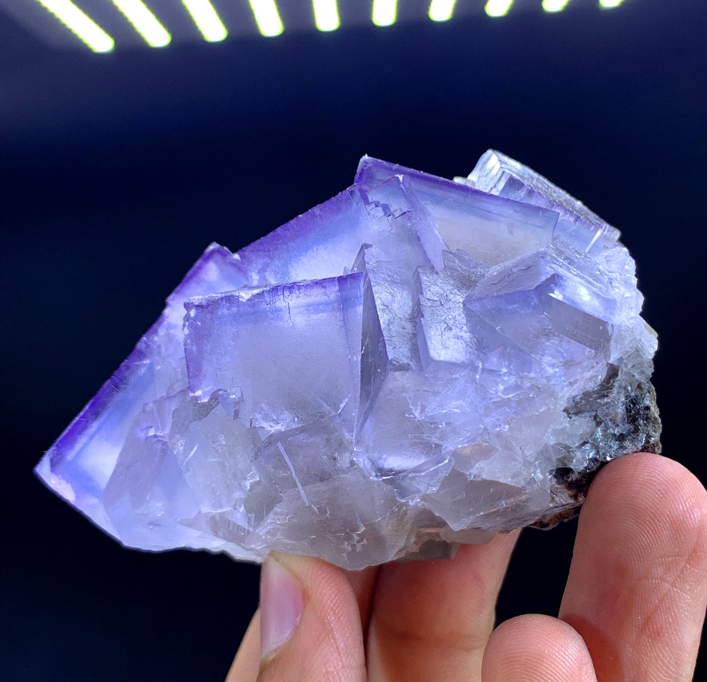 Cubic Purple Phantom Fluorite Specimen From Pakistan - 230 Gram