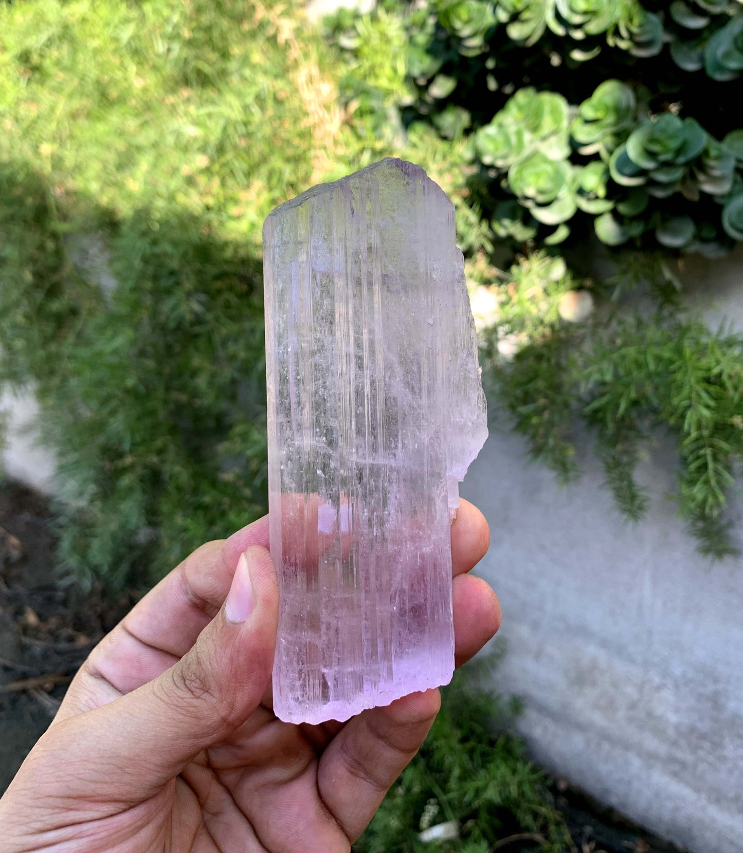 Tansparent Pink Fluorescent Kunzite Crystal From Afghnaistan - 171 Gram