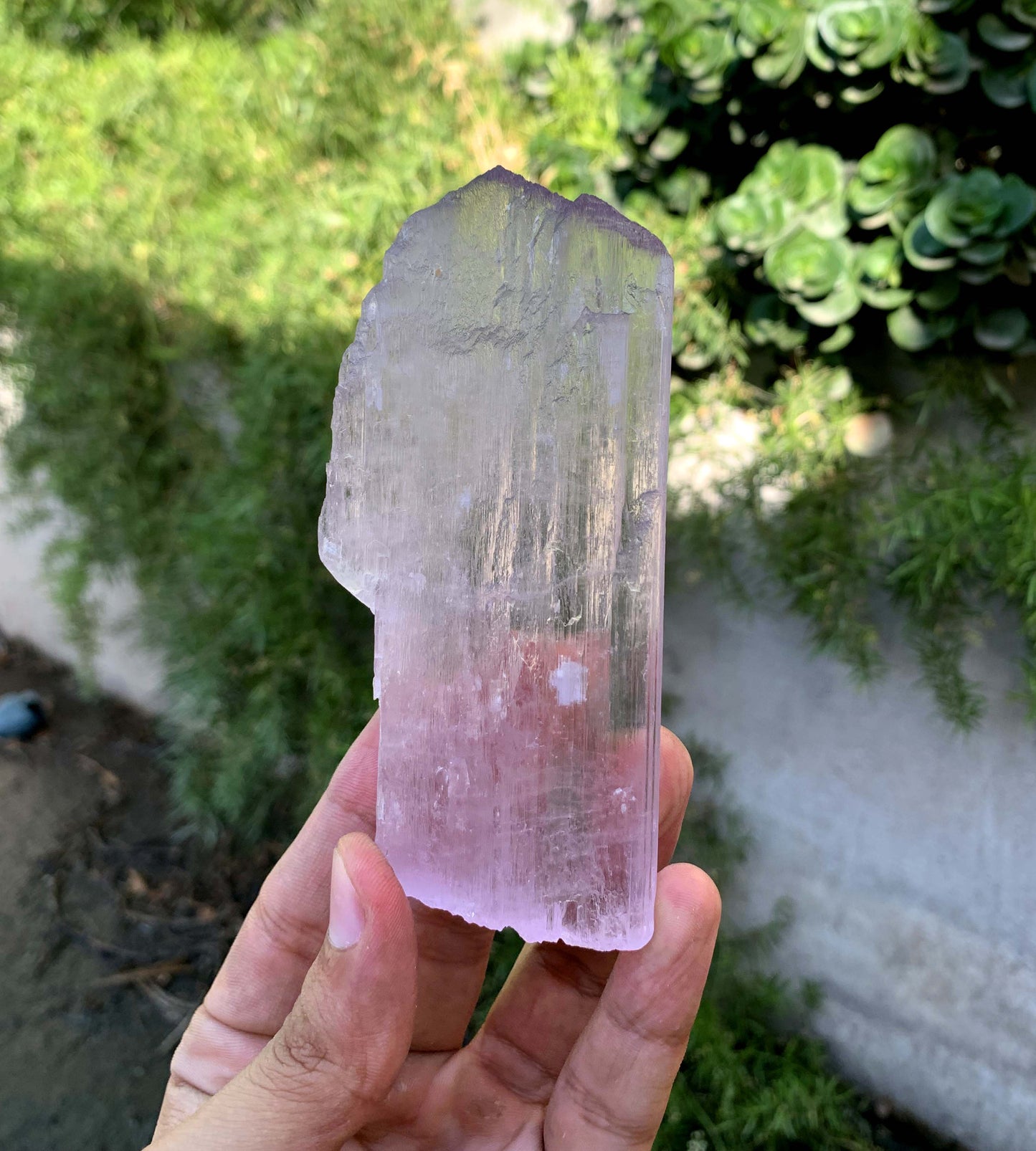 Tansparent Pink Fluorescent Kunzite Crystal From Afghnaistan - 171 Gram