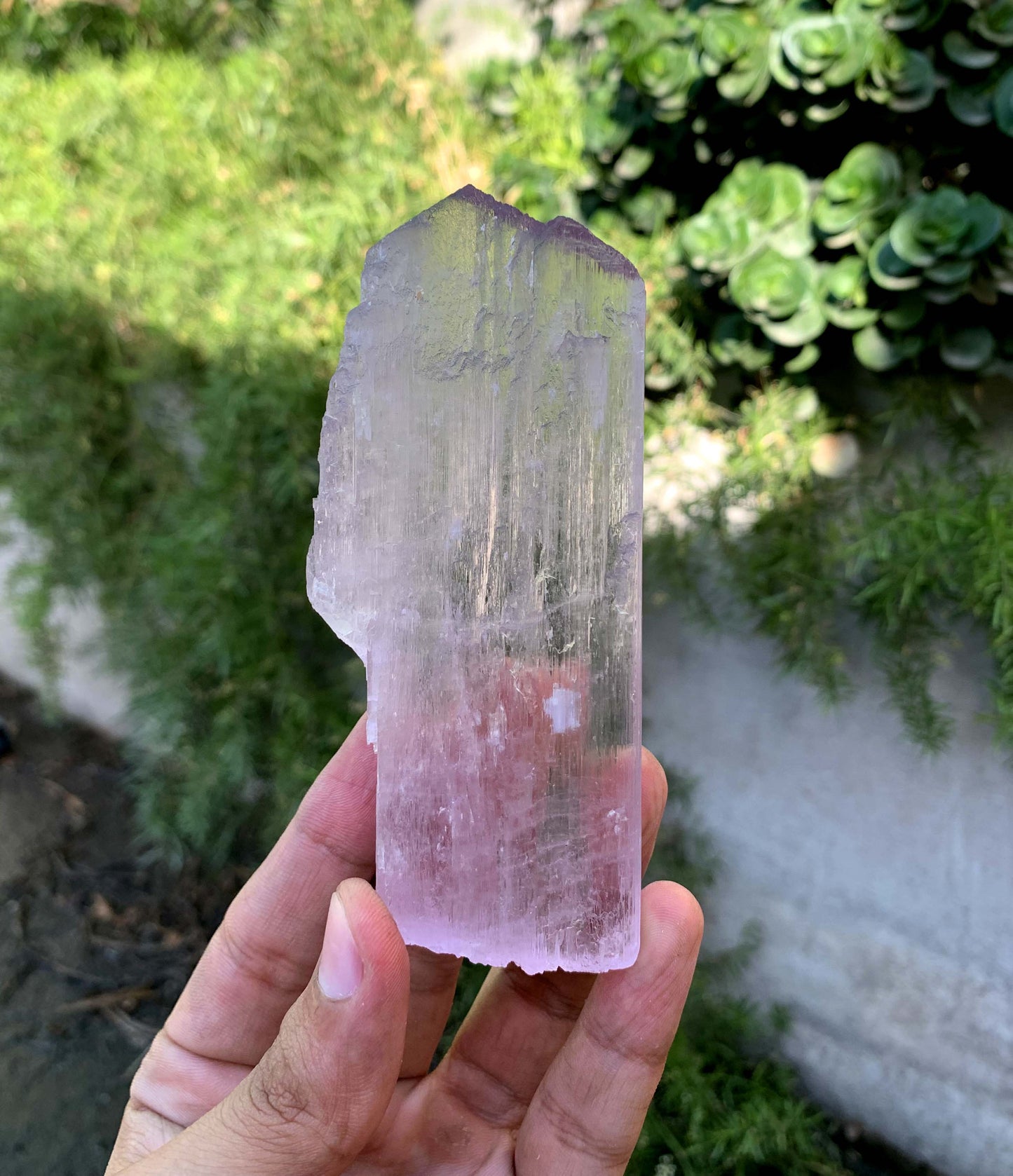 Tansparent Pink Fluorescent Kunzite Crystal From Afghnaistan - 171 Gram