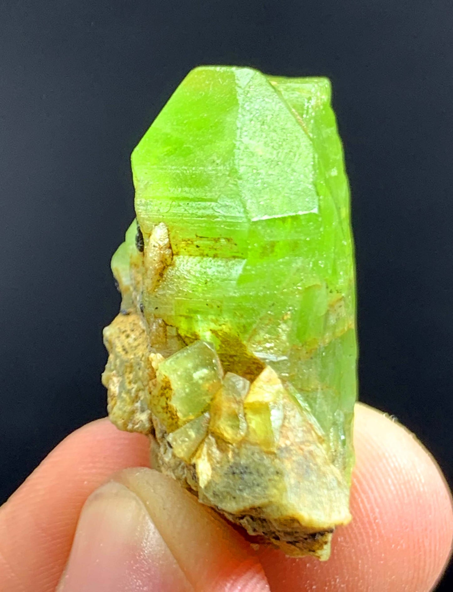 Terminated green Peridot Crystal From Pakistan