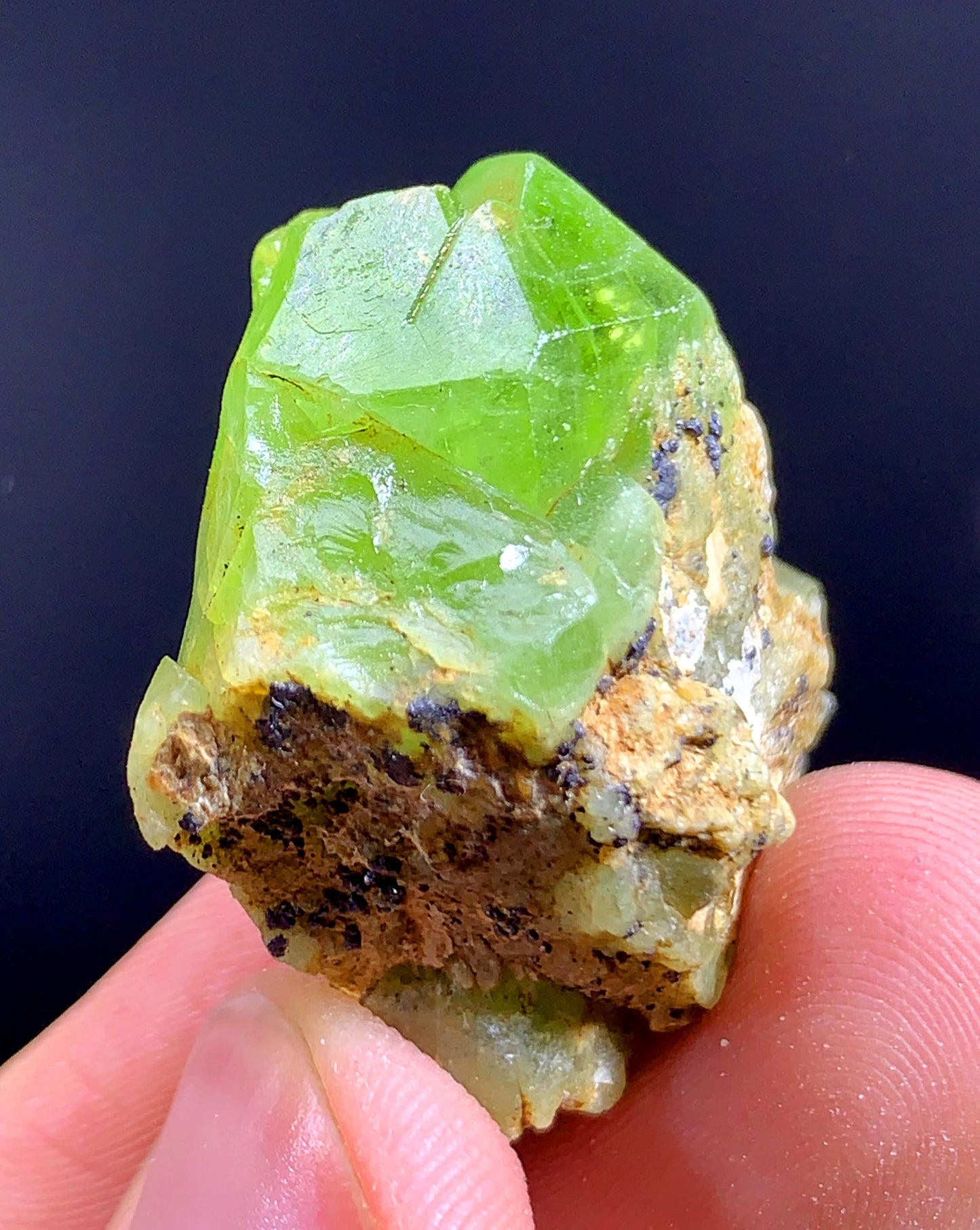 Terminated green Peridot Crystal From Pakistan