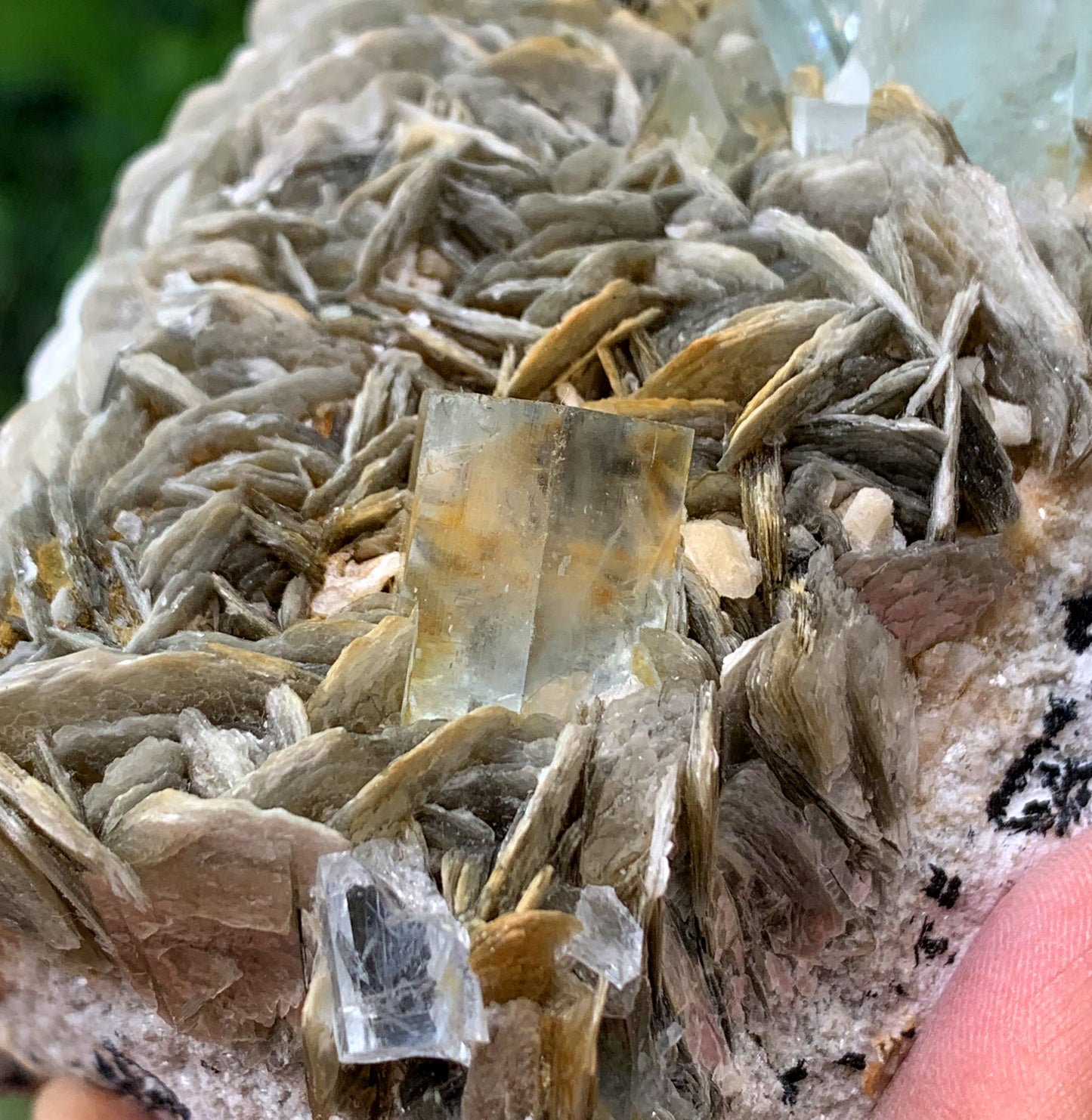 Natural Blue Aquamarine Crystals With Mica From Skardu Pakistan