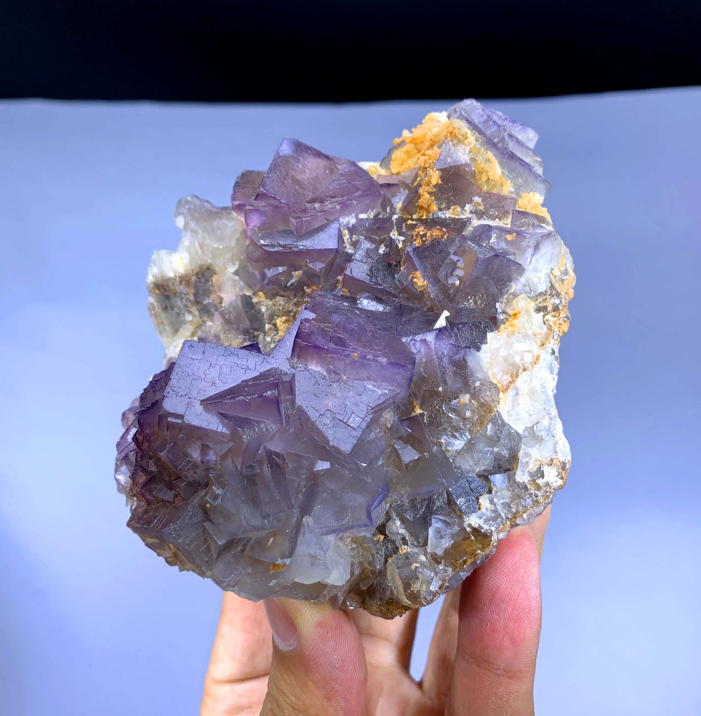 Purple Blue Phantom Fluorite Specimen from Pakistan - 620 gram