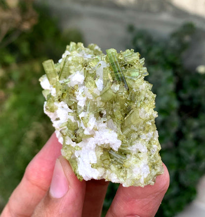 Green Tourmaline Crystals Cluster OnMatrix From Afghanistan 200 Gram