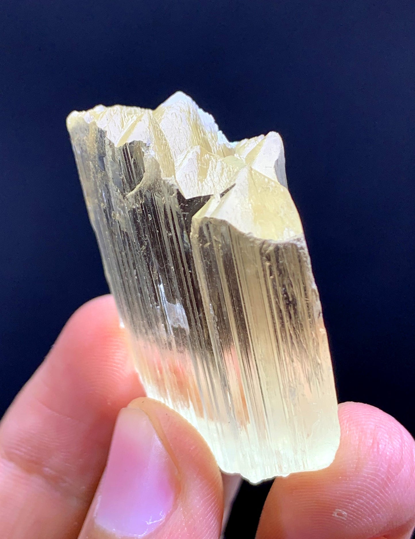 Natural Terminated Yellow Kunzite Crystal From Afghanistan - 29 Gram
