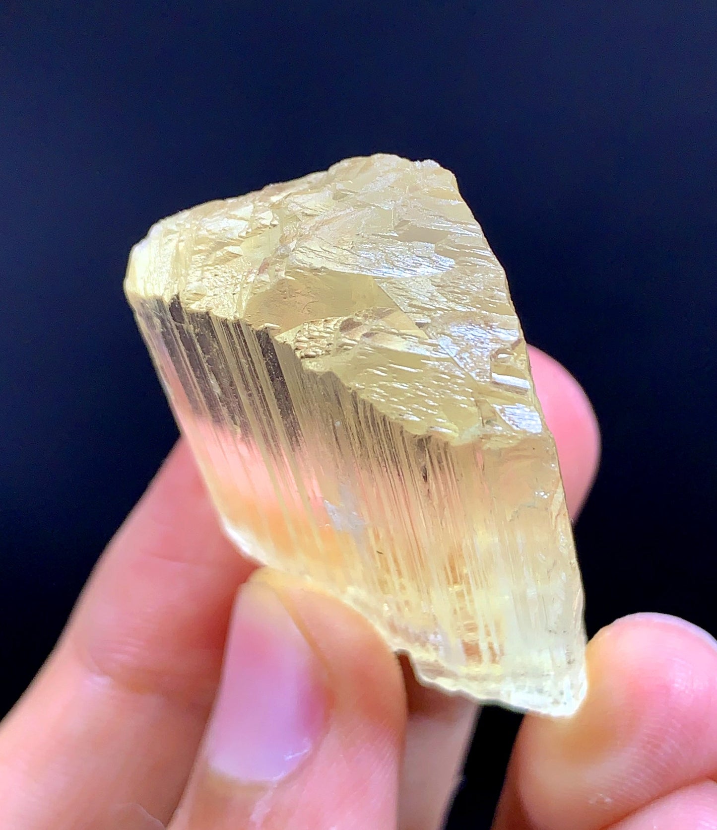 Natural Terminated Yellow Kunzite Crystal From Afghanistan - 29 Gram