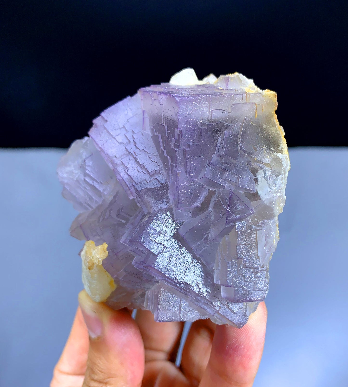 Purple Phantom Fluorite with Calcite - 270 gram