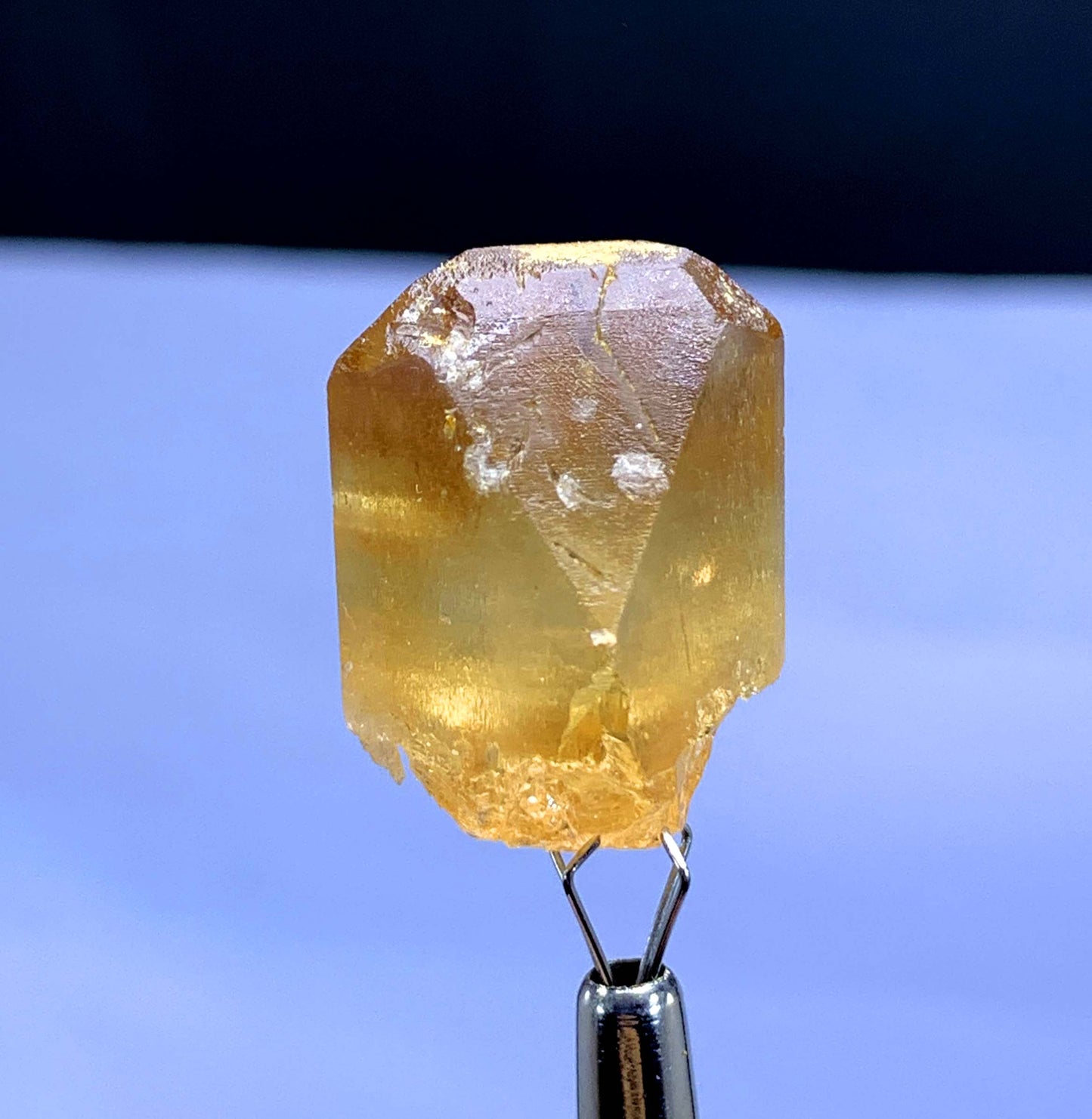 Natural Terminated Golden Color Topaz Crystal from Pakistan - 15 gram