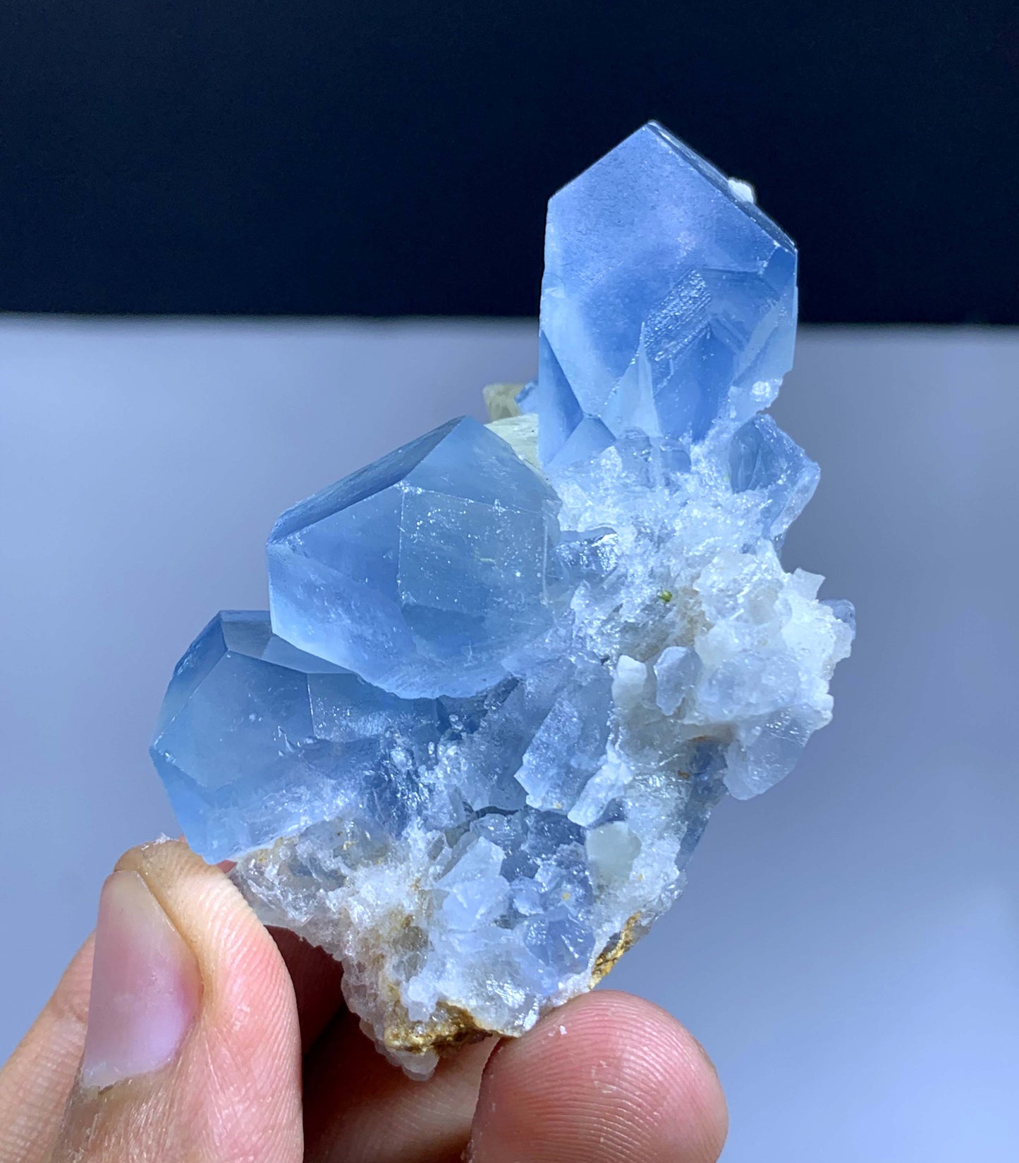 Blue Celestine Cluster From Afghanistan 77 Gram