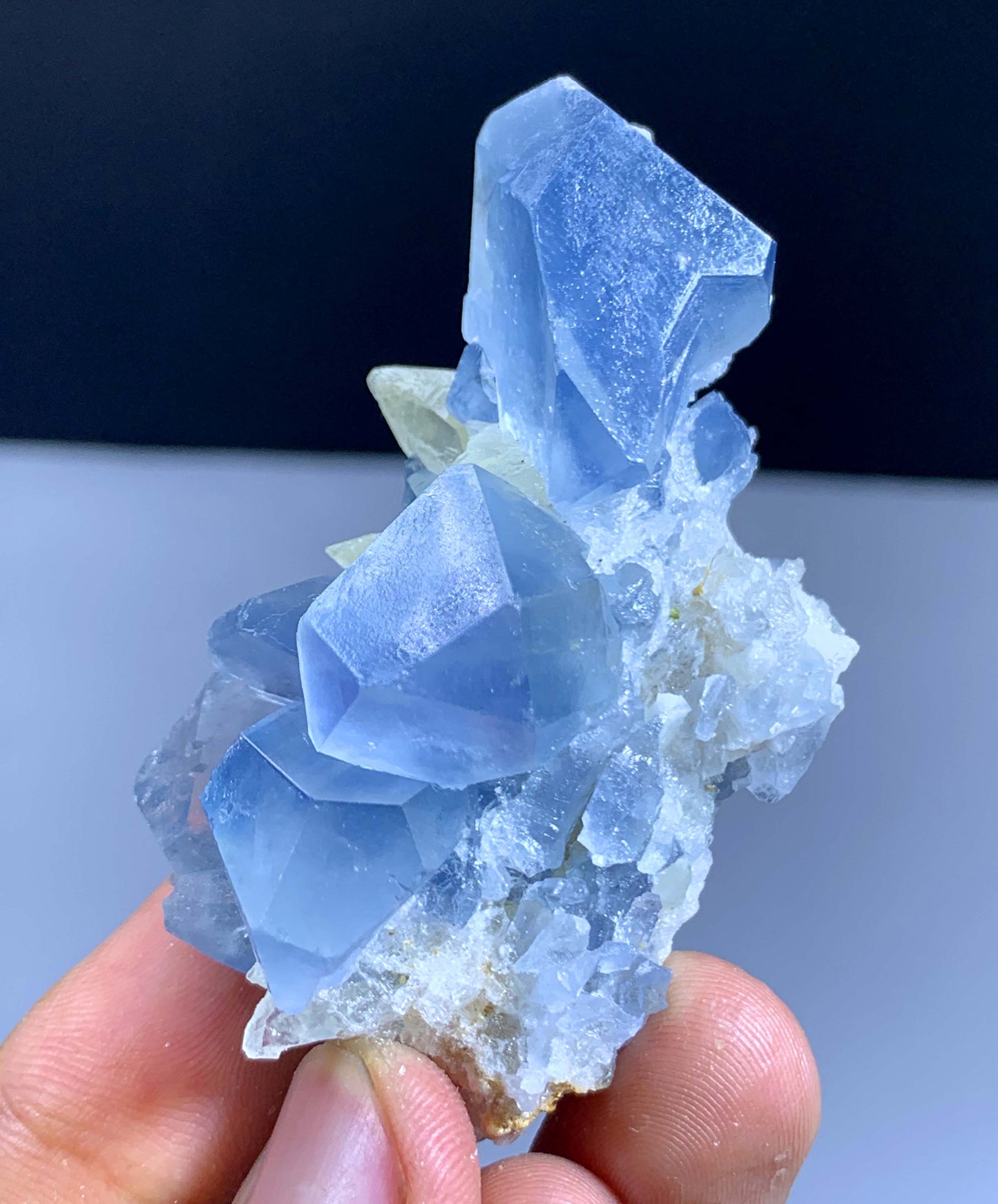 Blue Celestine Cluster From Afghanistan 77 Gram