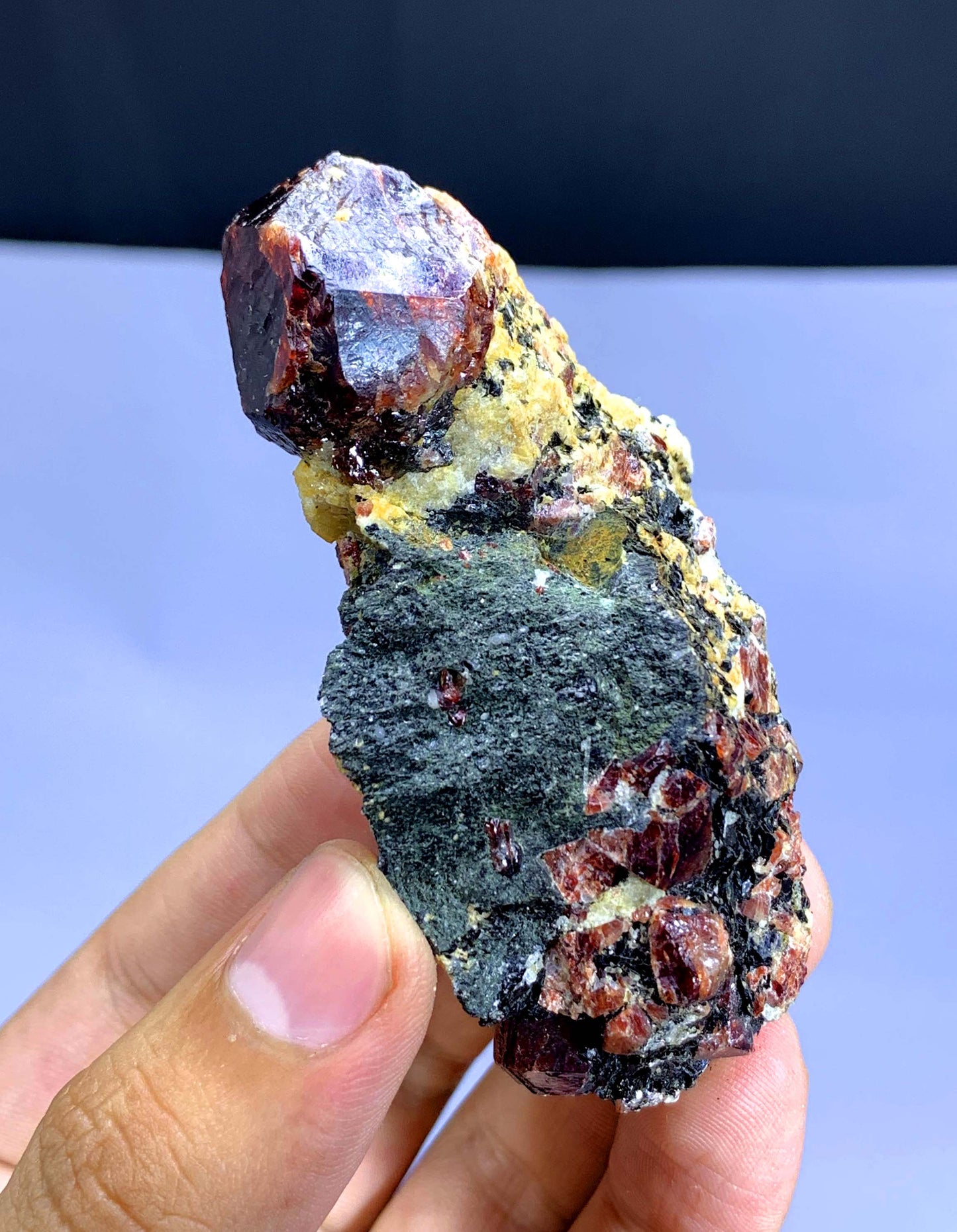 Natural Red Zircon Crystals on Matrix from Pakistan - 120 gram