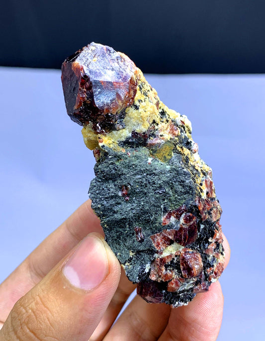 Natural Red Zircon Crystals on Matrix from Pakistan - 120 gram