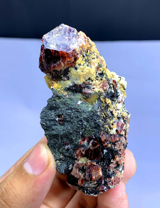 Natural Red Zircon Crystals on Matrix from Pakistan - 120 gram