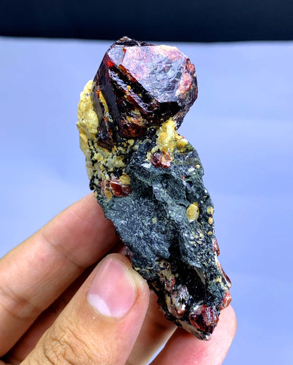 Natural Red Zircon Crystals on Matrix from Pakistan - 120 gram