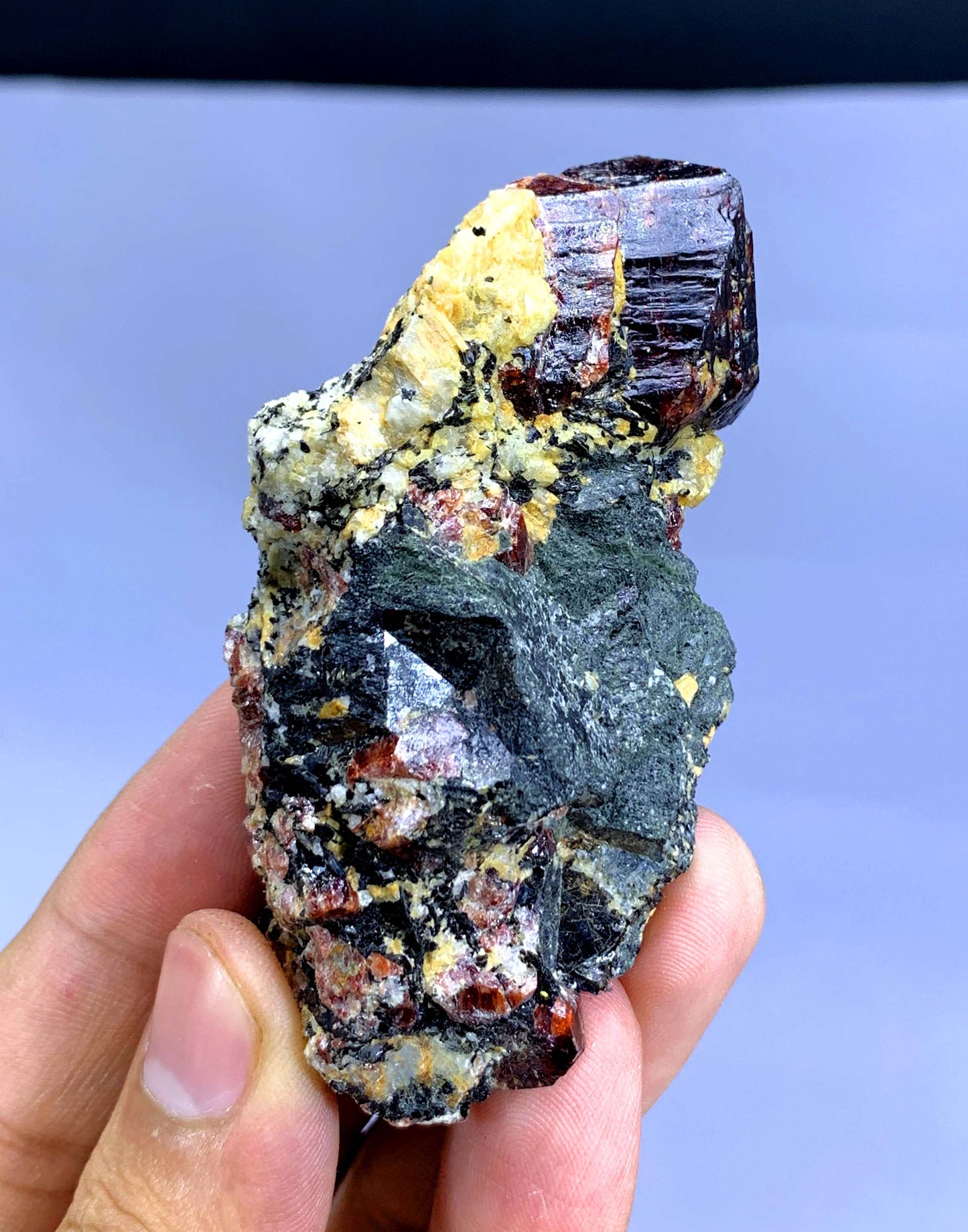 Natural Red Zircon Crystals on Matrix from Pakistan - 120 gram
