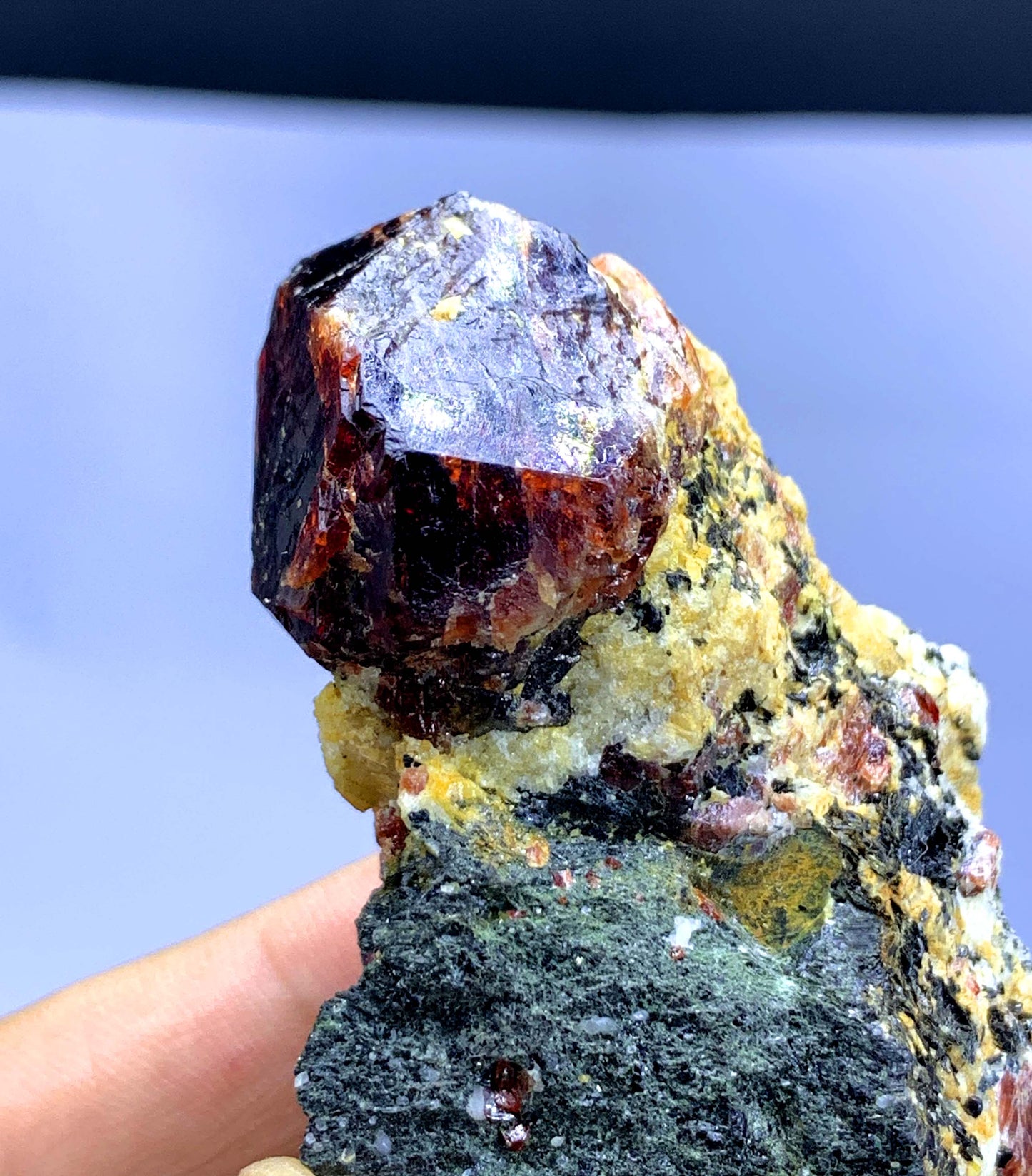 Natural Red Zircon Crystals on Matrix from Pakistan - 120 gram