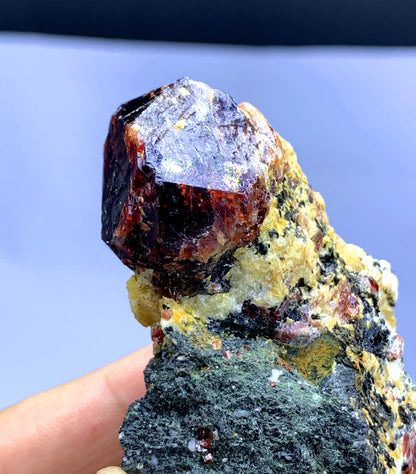 Natural Red Zircon Crystals on Matrix from Pakistan - 120 gram