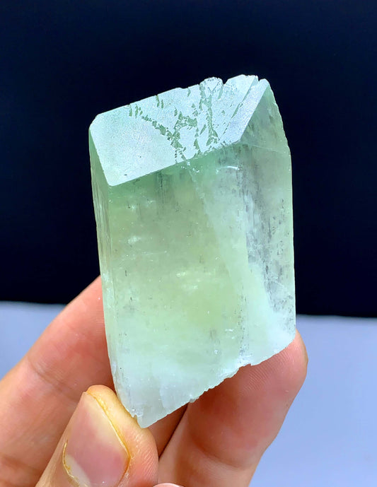 Green Hiddenite Kunzite Crystal from Afghanistan - 58 gram