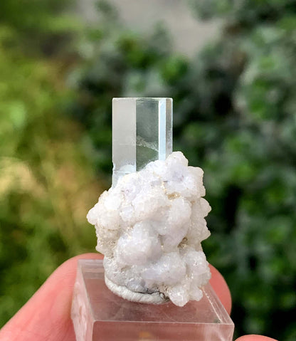 Transparent Sky Blue Aquamarine Crystal On Albite From Skardu Pakistan 35.70 Carats