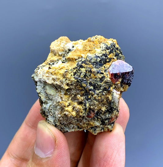 Natural Red Color Zircon on Matrix from Skardu Pakistan - 55 gram