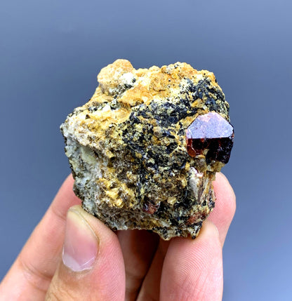 Natural Red Color Zircon on Matrix from Skardu Pakistan - 55 gram