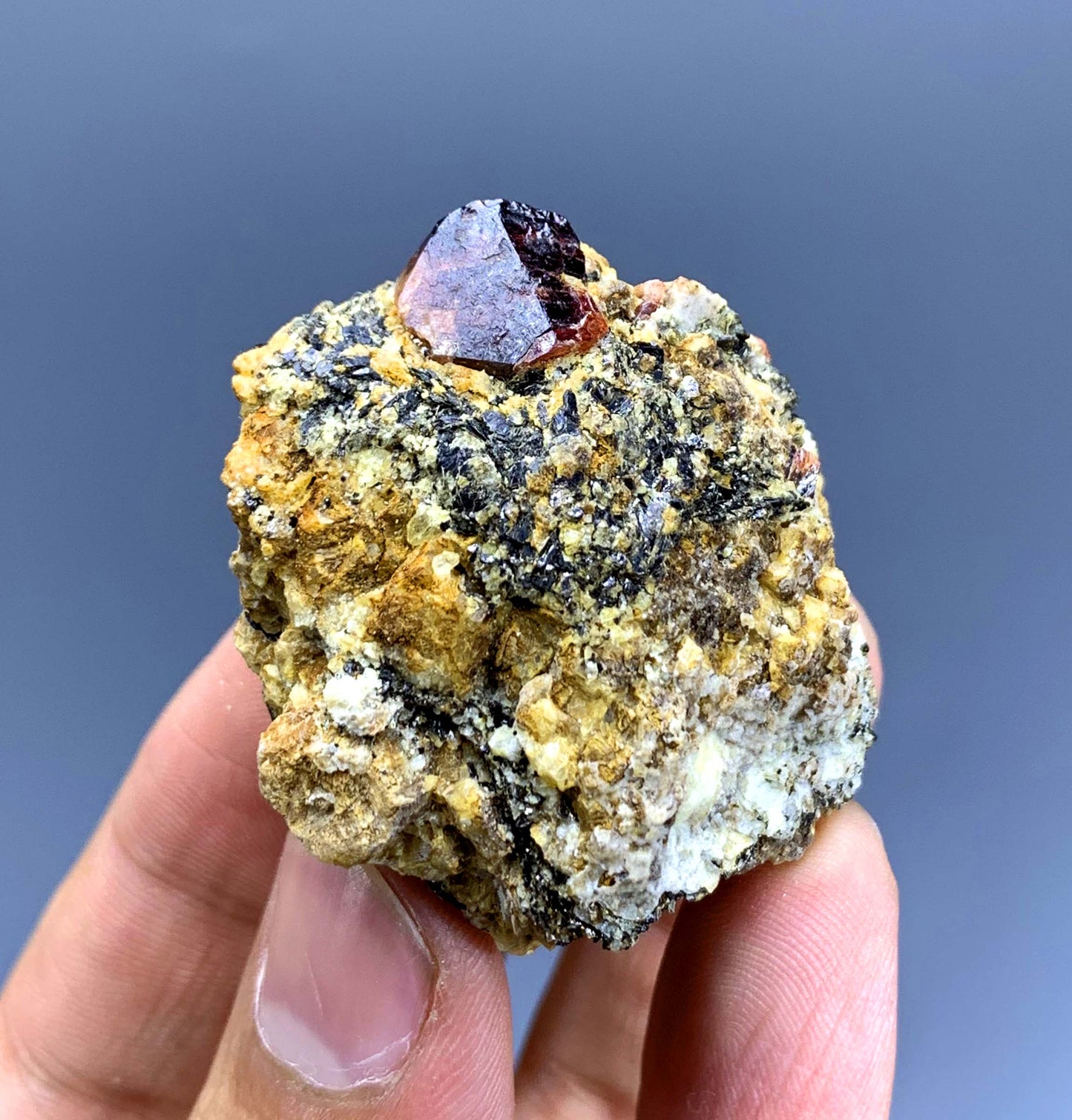 Natural Red Color Zircon on Matrix from Skardu Pakistan - 55 gram