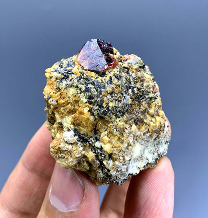 Natural Red Color Zircon on Matrix from Skardu Pakistan - 55 gram