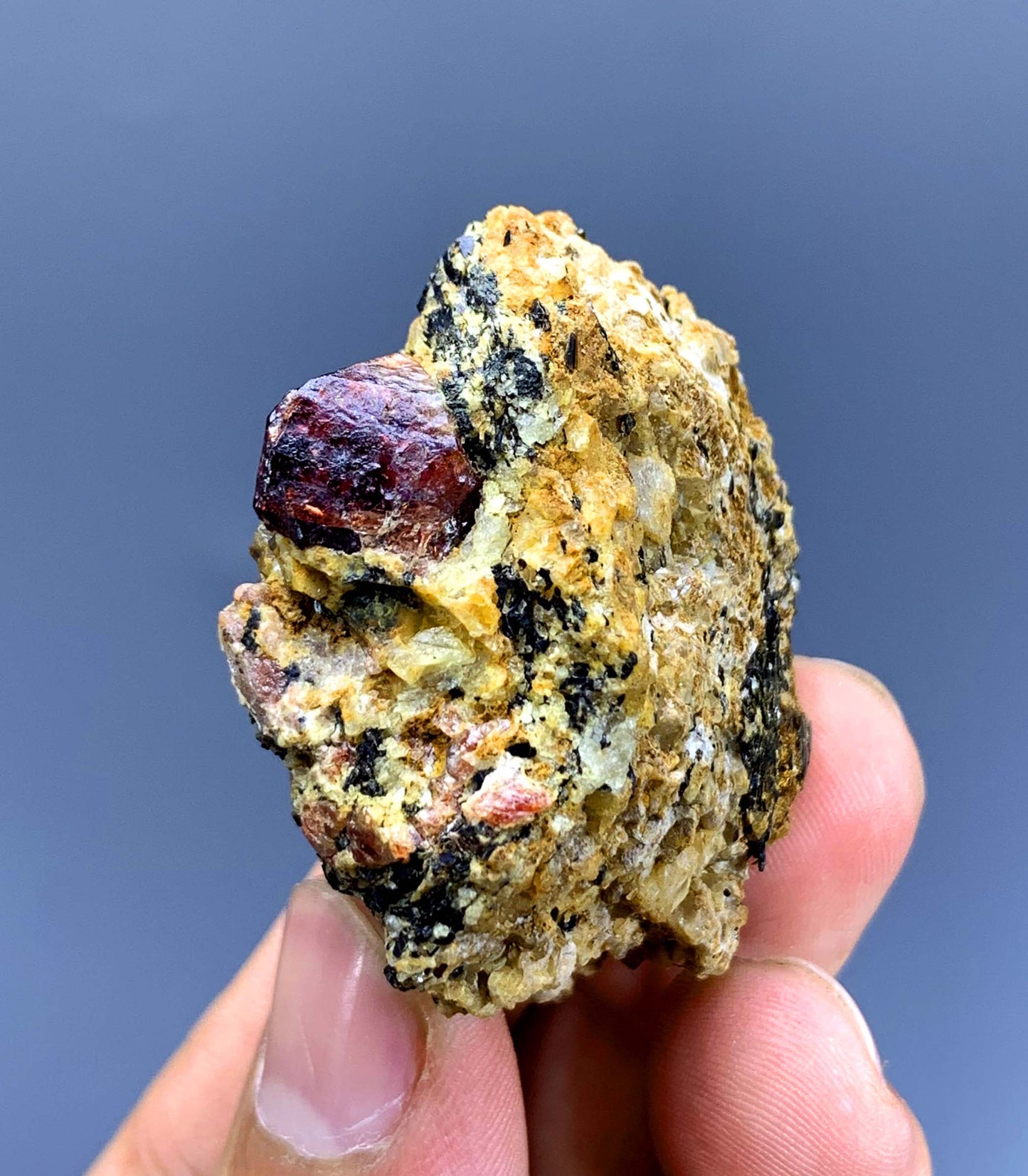 Natural Red Color Zircon on Matrix from Skardu Pakistan - 55 gram