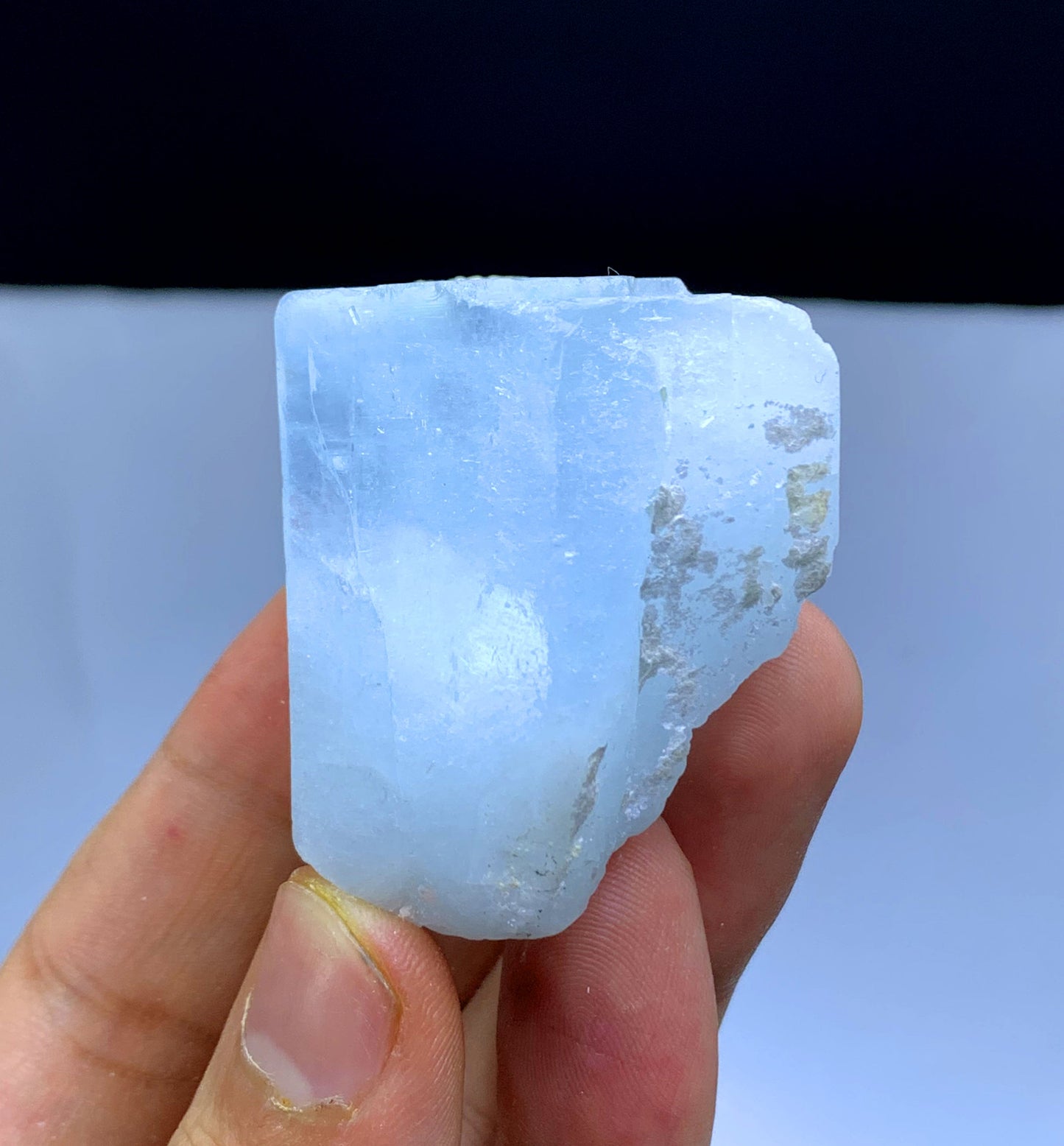 Natural Sky Blue Color Aquamarine Crystal from Nagar valley District Skardu Pakistan - 78 gram