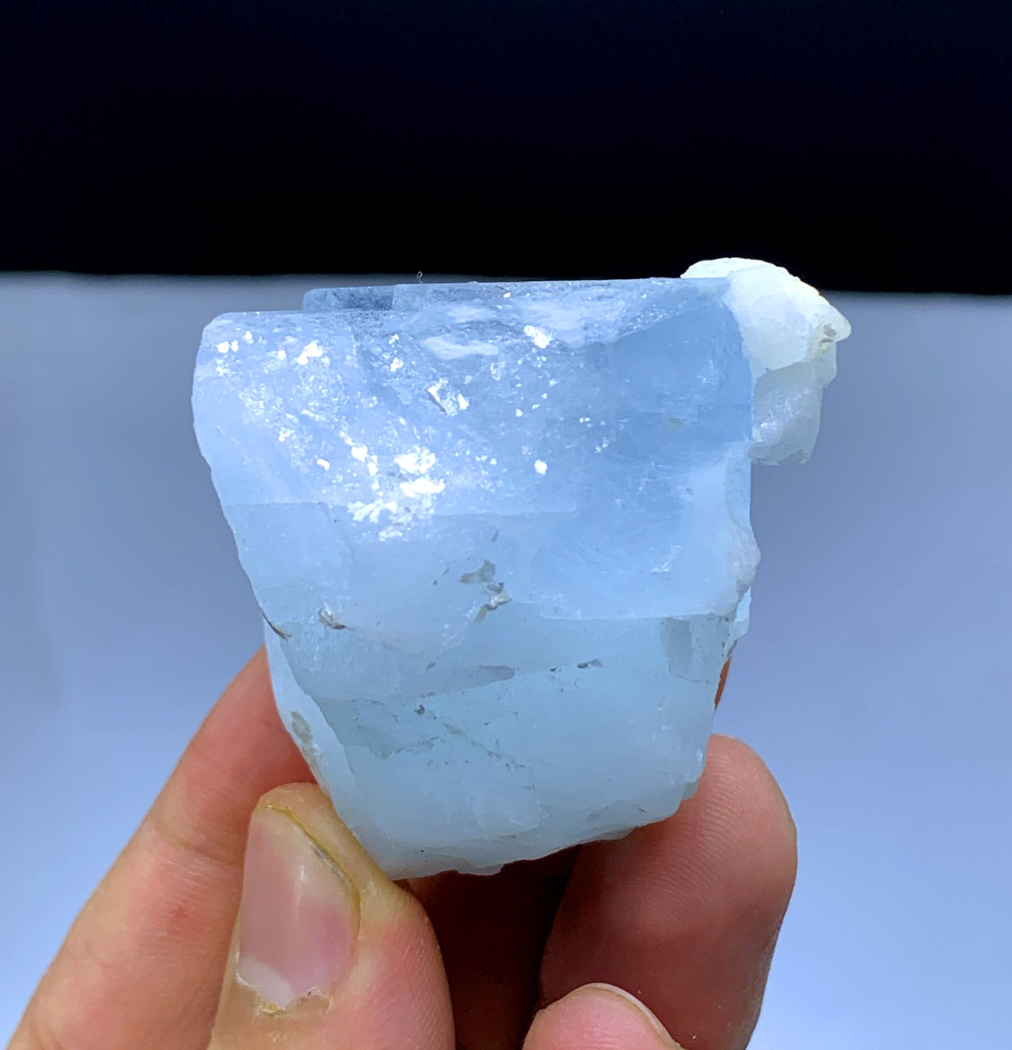 Natural Sky Blue Color Aquamarine Crystal from Nagar valley District Skardu Pakistan - 78 gram