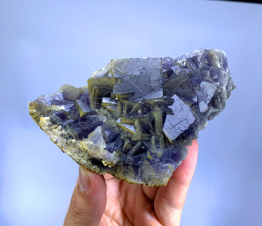 Natural Purple Phantom Fluorite Specimen - 293 gram