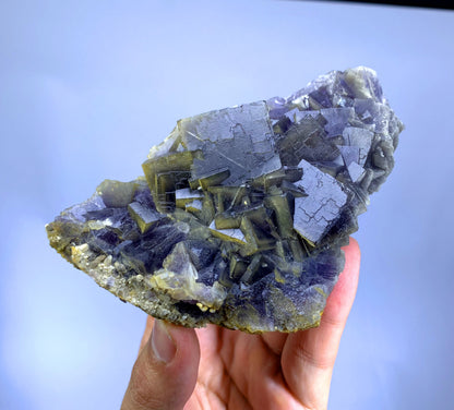 Natural Purple Phantom Fluorite Specimen - 293 gram