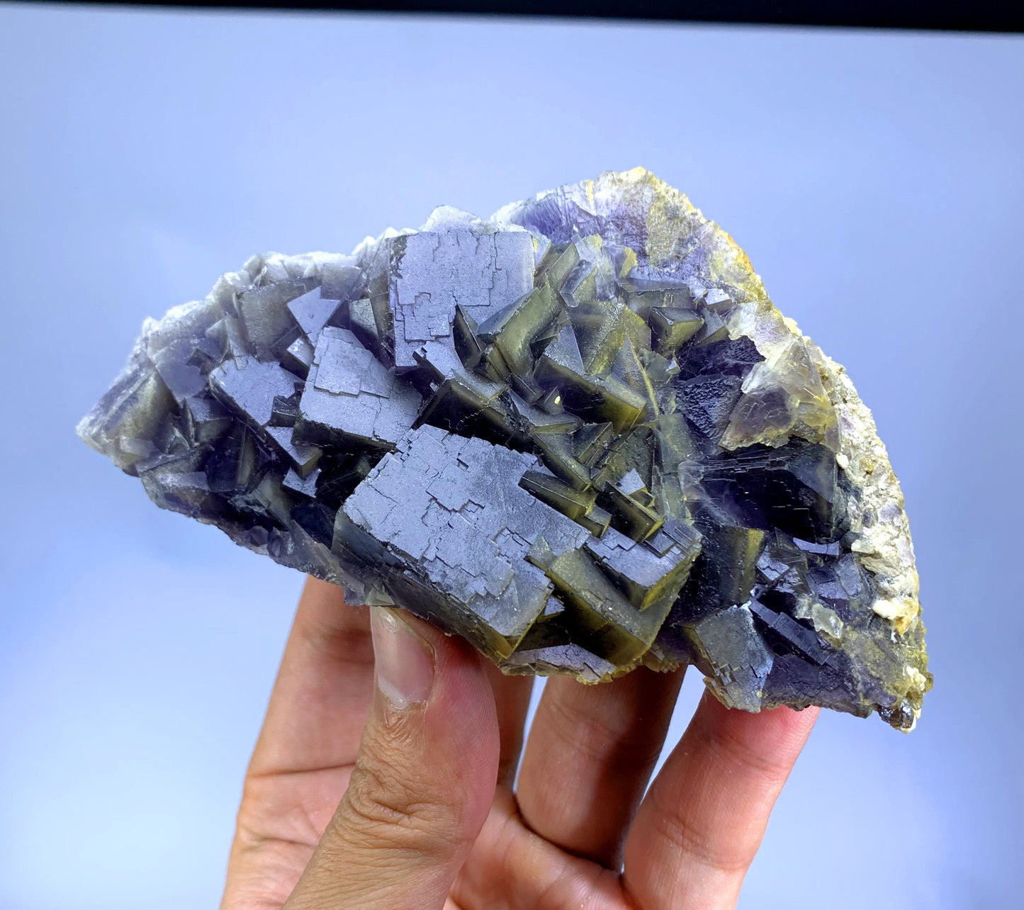 Natural Purple Phantom Fluorite Specimen - 293 gram
