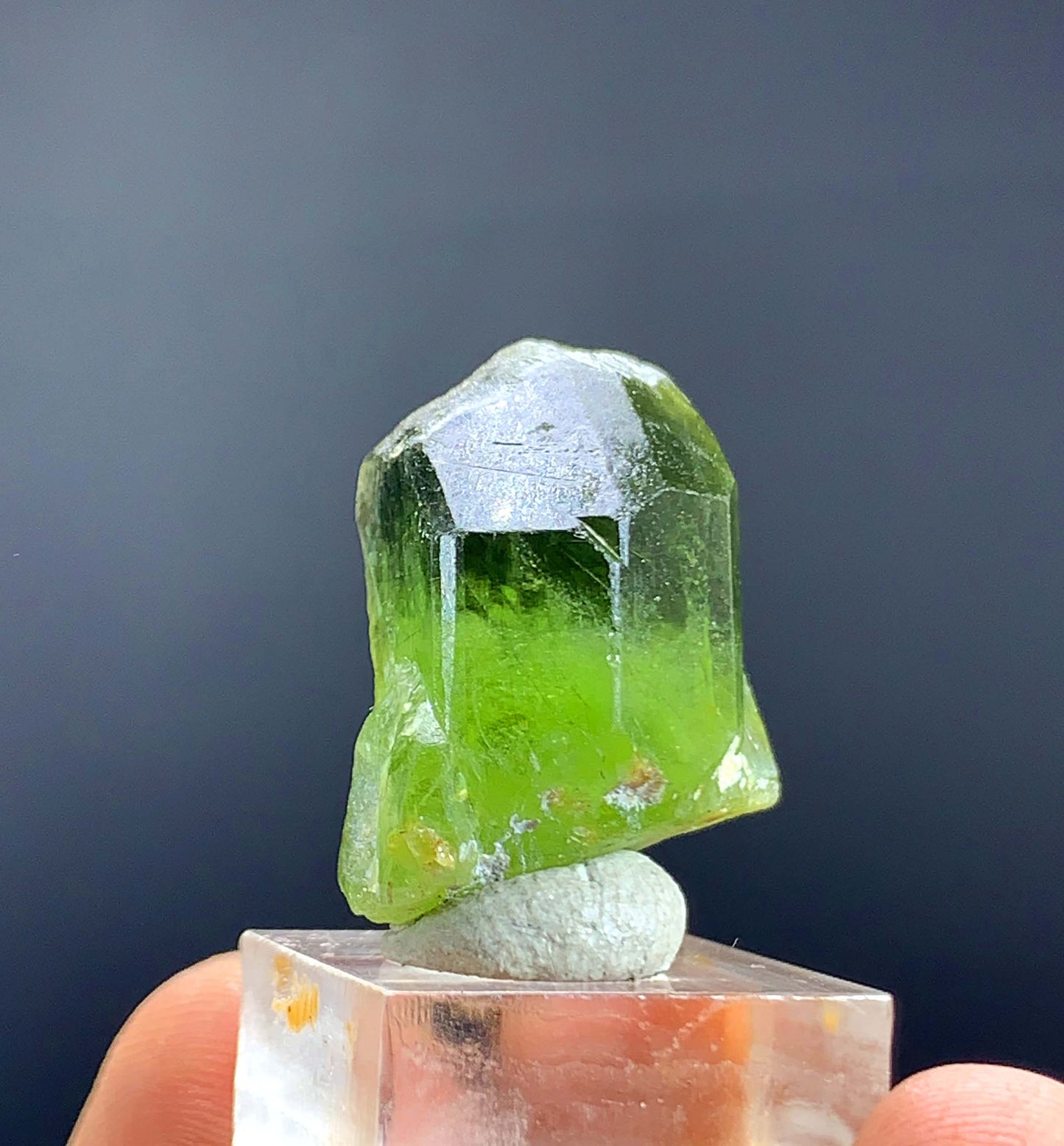 Natural Rutiliated Green Peridot Crystal From Pakistan