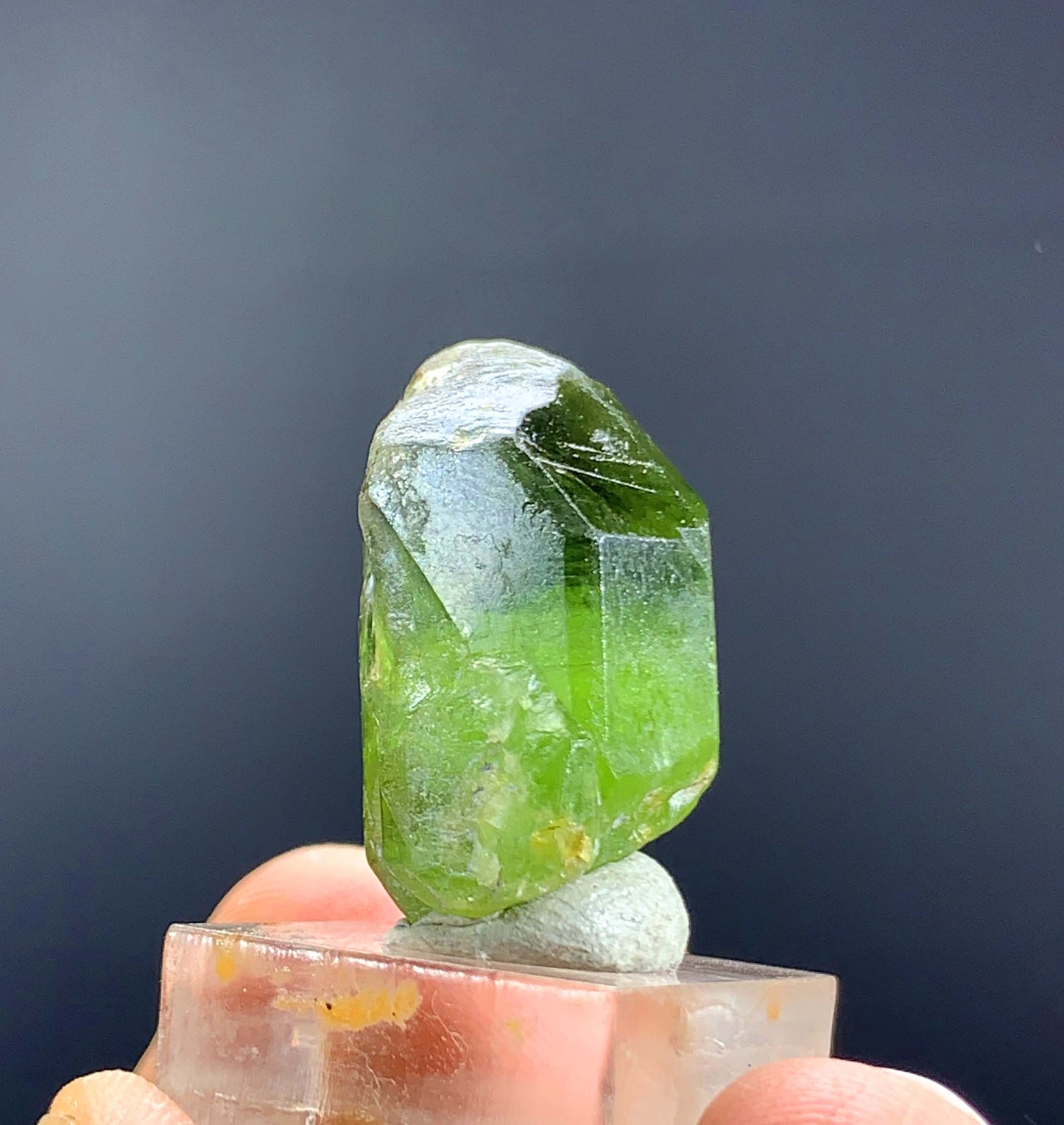 Natural Rutiliated Green Peridot Crystal From Pakistan