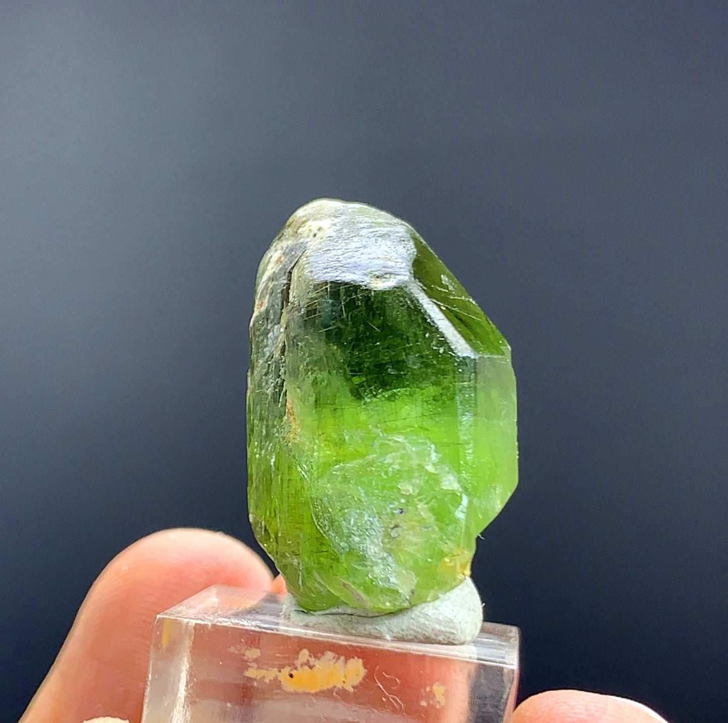 Natural Rutiliated Green Peridot Crystal From Pakistan