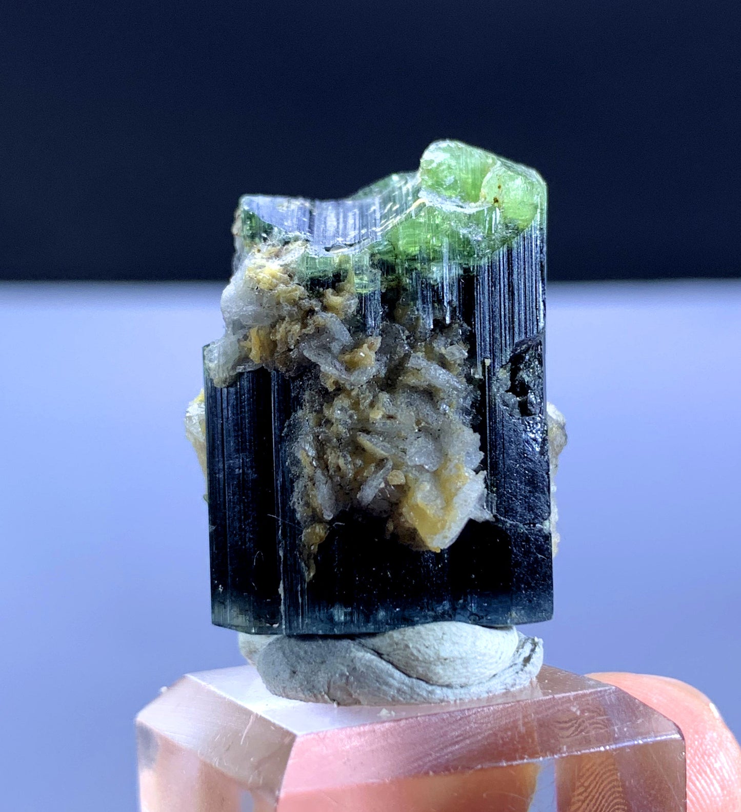Natural Green Cap Tourmaline Crystal from Pakistan - 112 carat