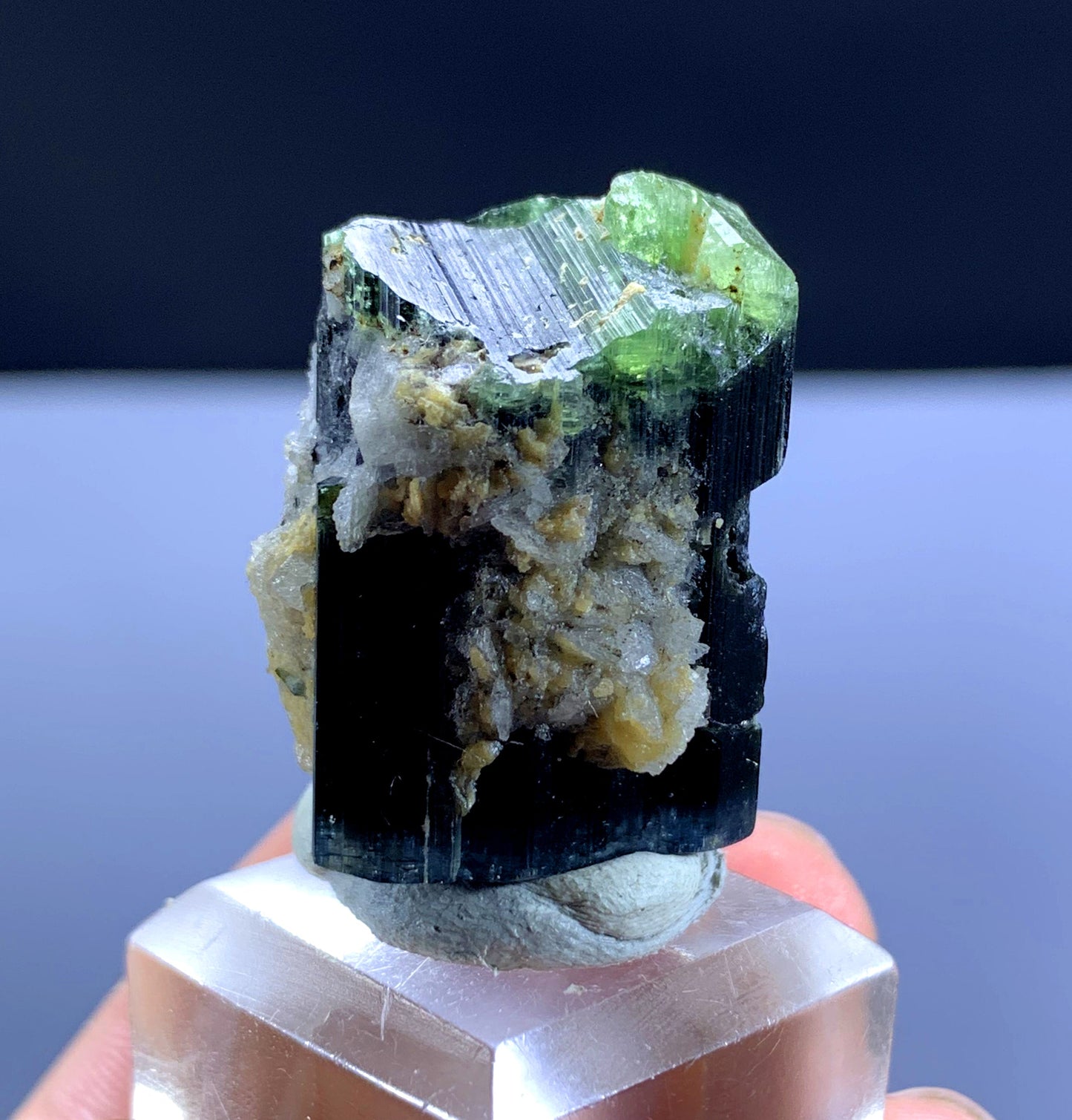 Natural Green Cap Tourmaline Crystal from Pakistan - 112 carat