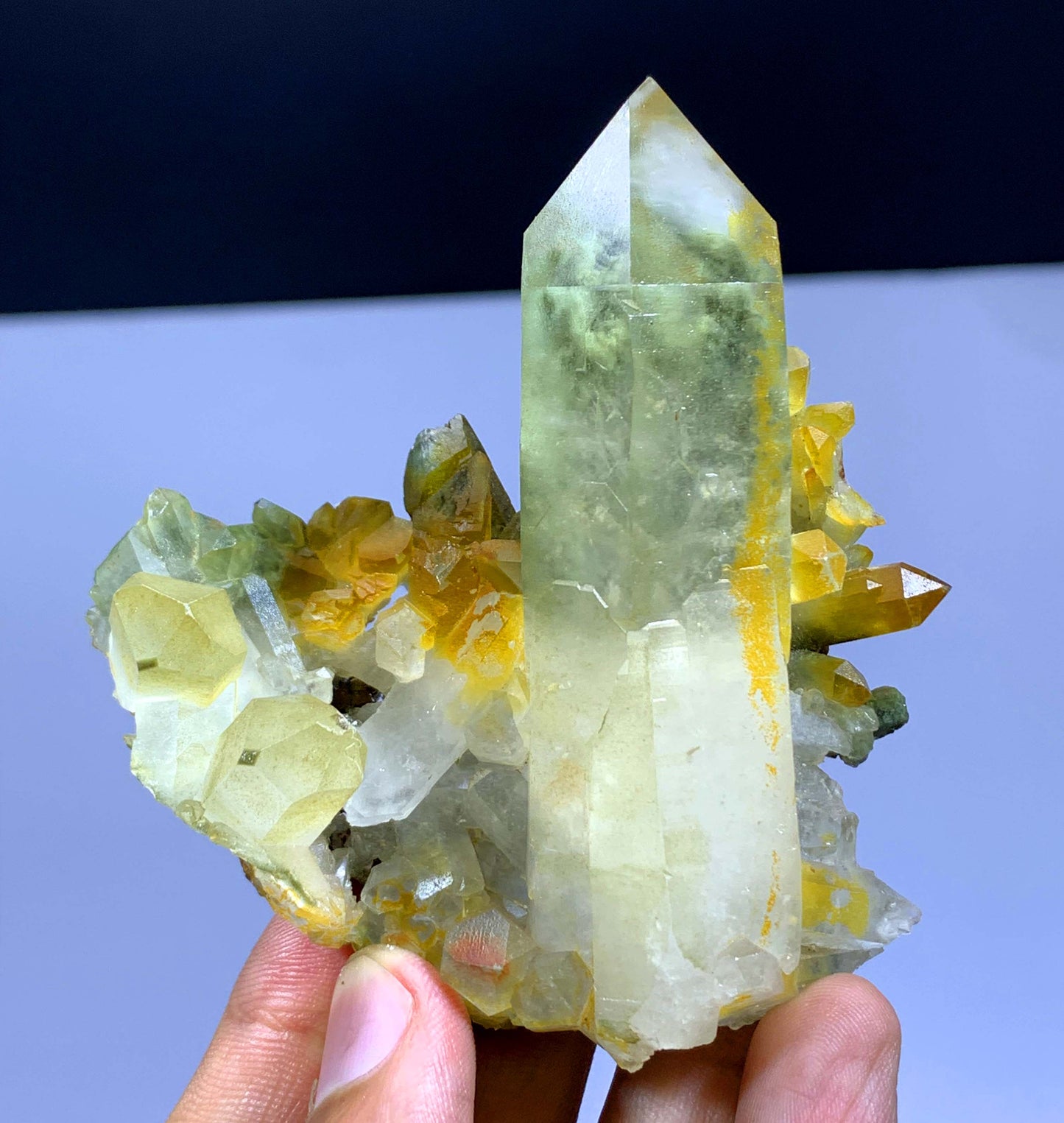 Natural Chlorine Quartz Crystals Cluster From Pakistan - 125 Gram