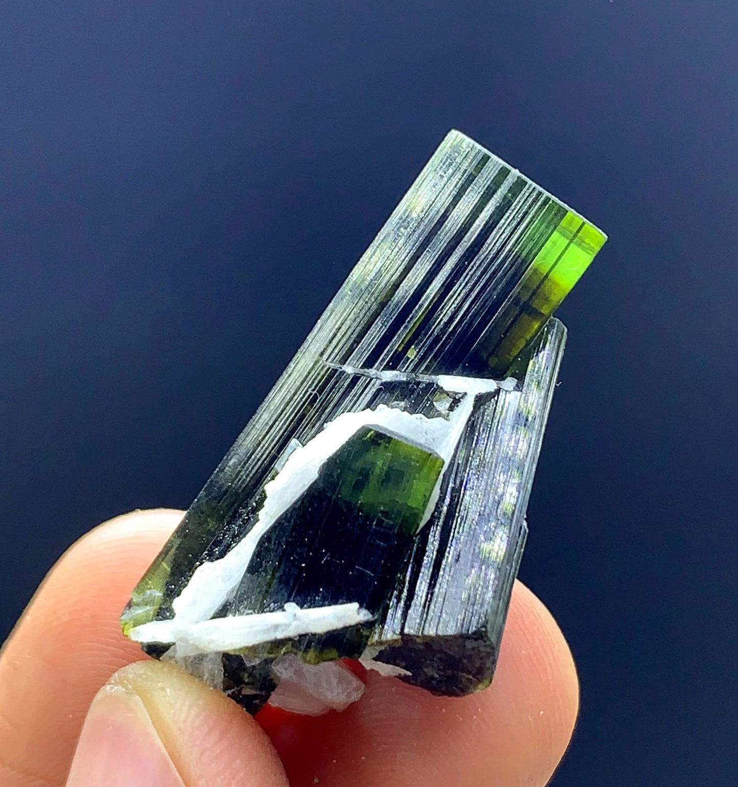 NAtural Terminated Green Cap Tourmaline Crystal From Afghanistan - 38.30 Carats