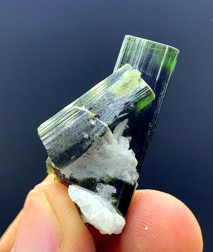 NAtural Terminated Green Cap Tourmaline Crystal From Afghanistan - 38.30 Carats