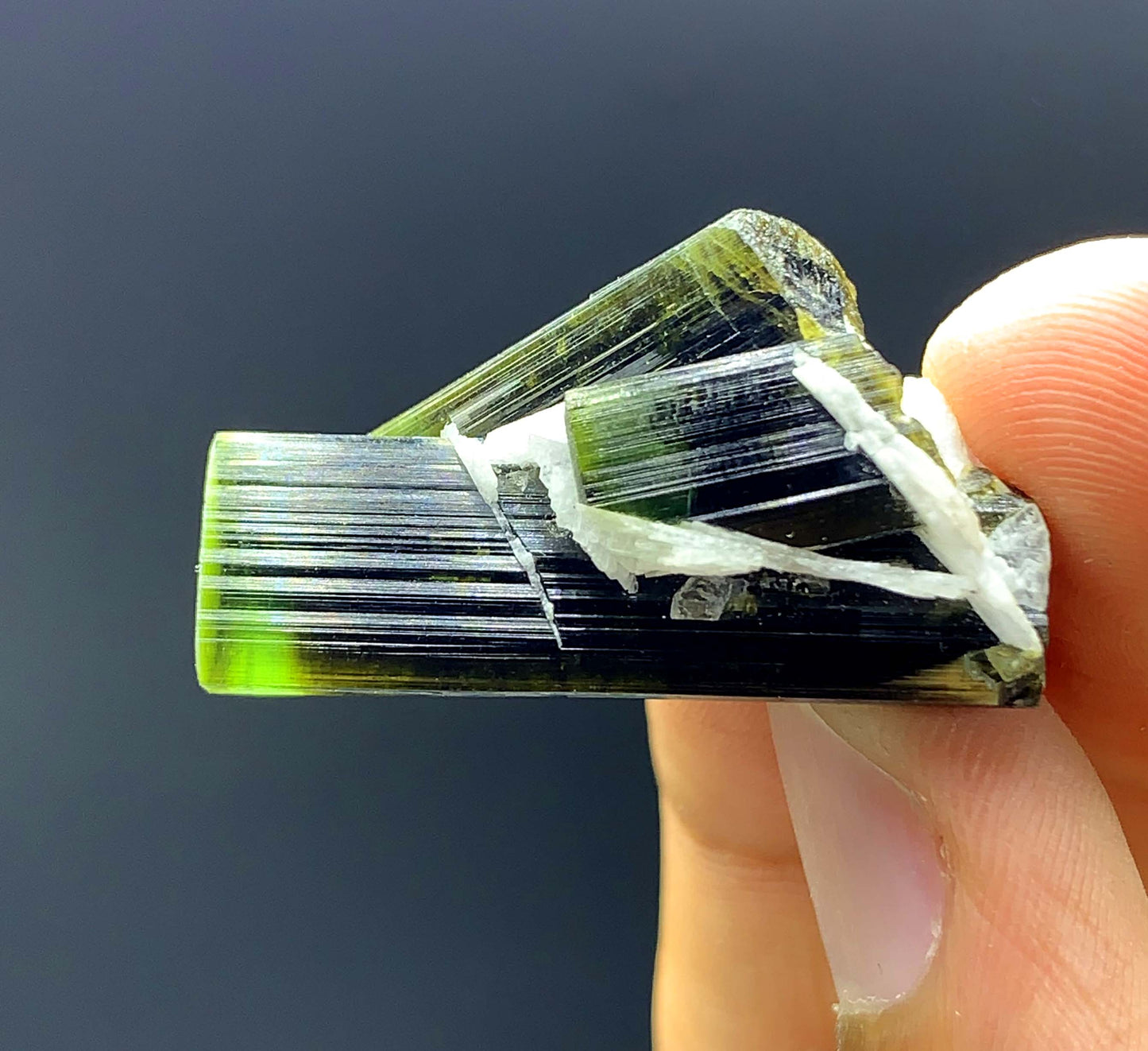 NAtural Terminated Green Cap Tourmaline Crystal From Afghanistan - 38.30 Carats
