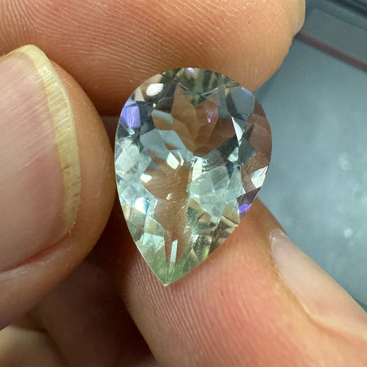100% Natural big Green amethyst pear 12*16 mm cut fine loose gemstone - green amethsyt