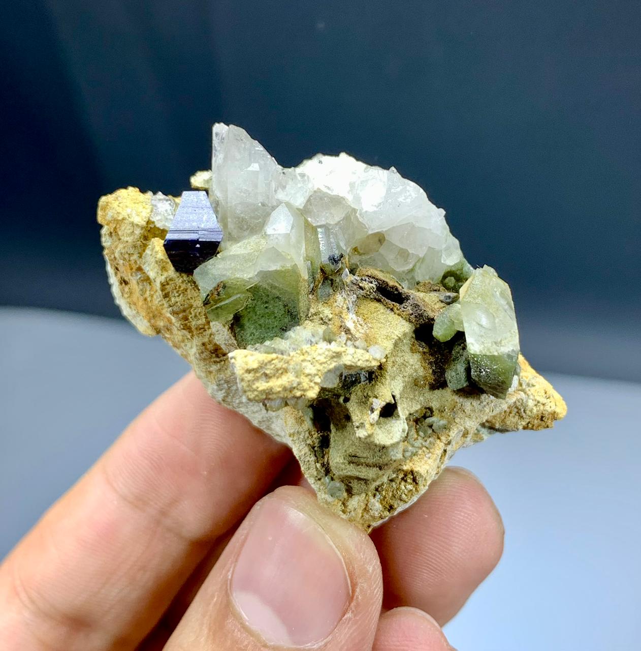 Rare Anatase with Chlorine Quartz on Matrix from Baluchistan Pakistan - 31 grams