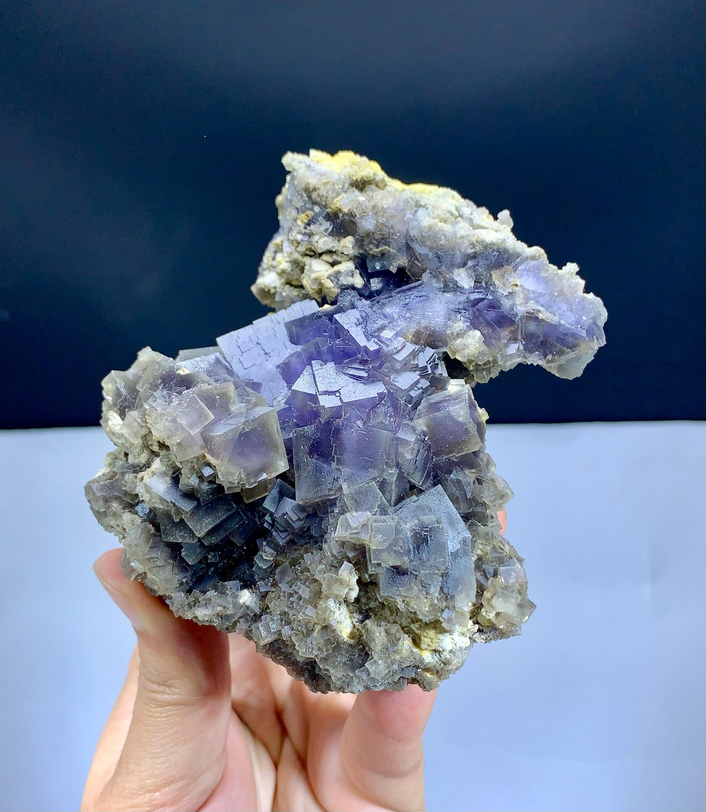 Natural Purple Cubic Phantom Fluorite Specimen from Baluchistan Pakistan - 398 grams