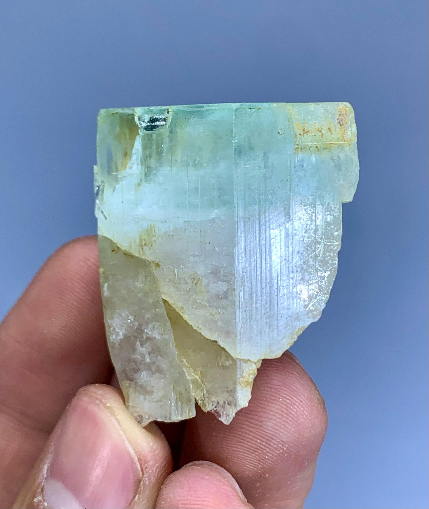 AquaMorganite Crystal, Bicolor Beryl, Aqua var Morganite from Shigar valley Pakistan - 24 gram